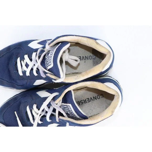 Vintage 90s Converse One Star Womens 9 Chunky Platform Shoes Sneakers Navy Blue